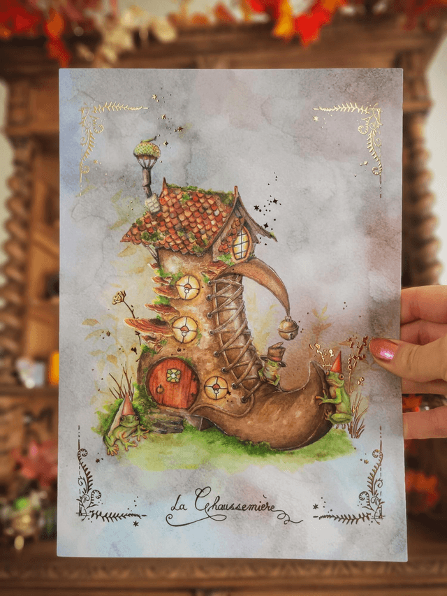 Affiche A4 - La Chaussemière aux grenouilles - dorure