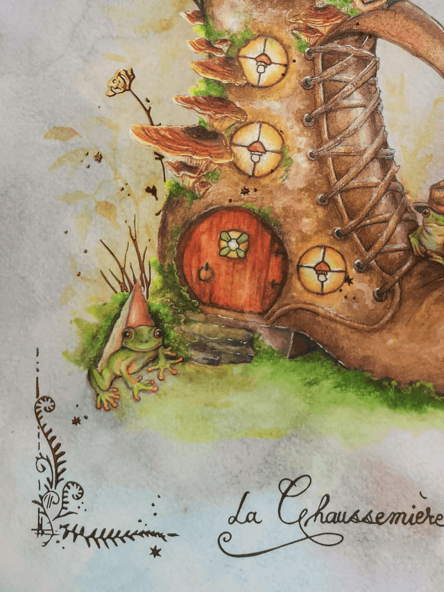 Affiche A4 - La Chaussemière aux grenouilles - dorure